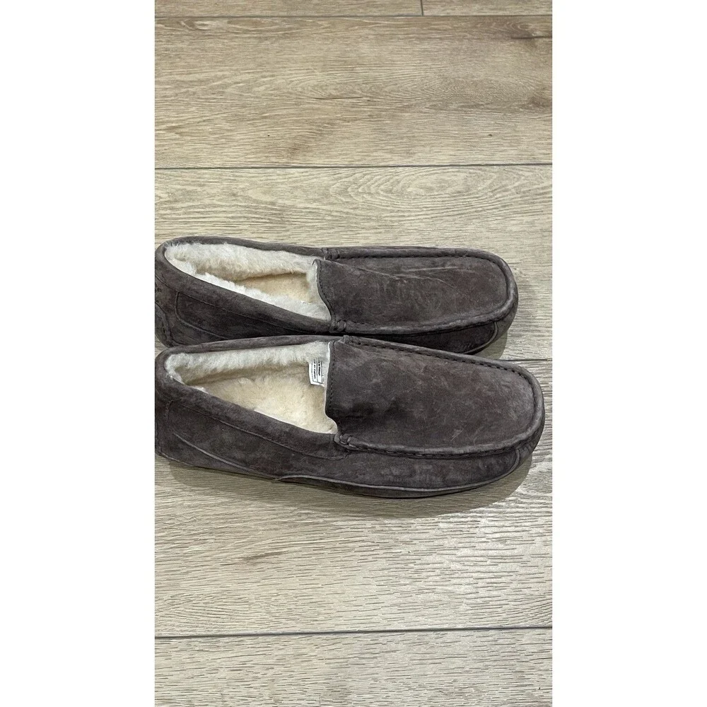 UGG Men's Ascot Espresso Authentic Sheepskin Slippers Men’s Size 12 EUR 45.5